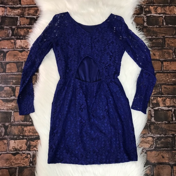 DV Dolce Vita Blue Lace Long Sleeve Sheath Dress - Picture 12 of 12